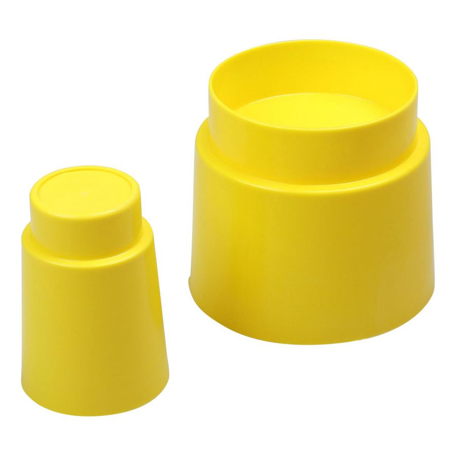 Afdekdoppen voorwandsysteem geel, 45mm + 90mm VVE=25