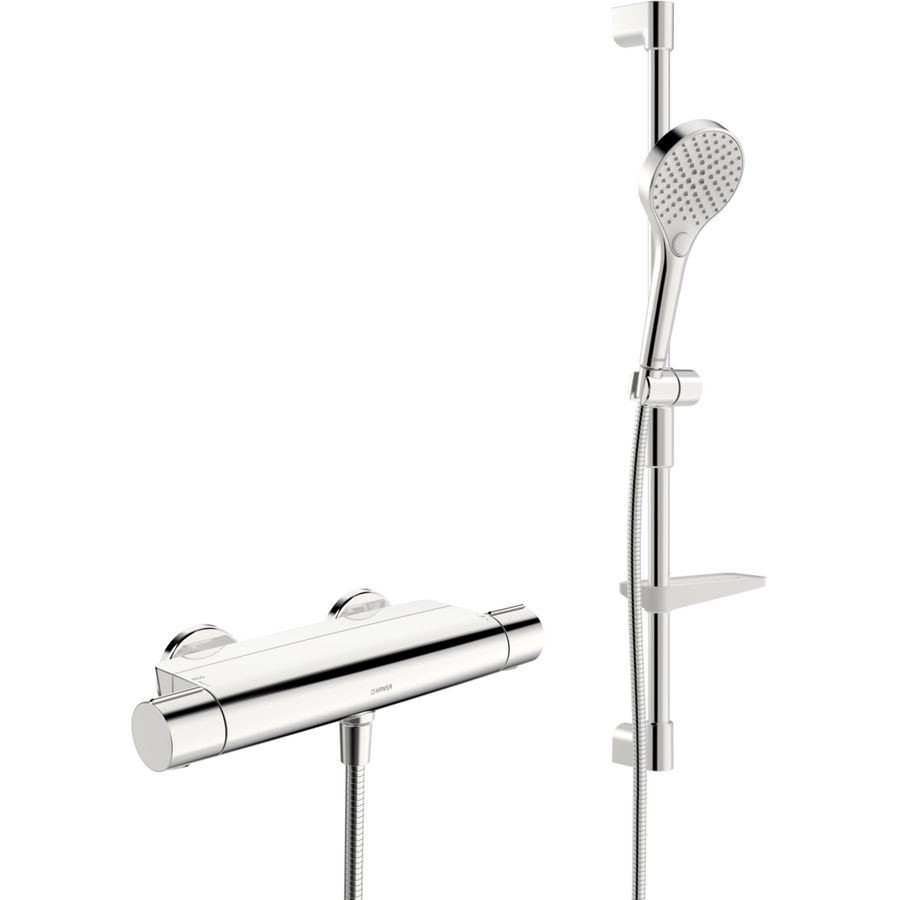 Douche kraan met douche set Thermostatisch Brass/P