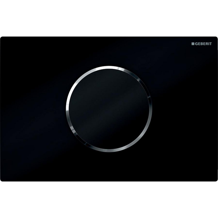 Bedieningsplaat 1-toets Sigma10 ROUND tbv reservoir 12cm Infrarood zwart/chroom batterijvoeding