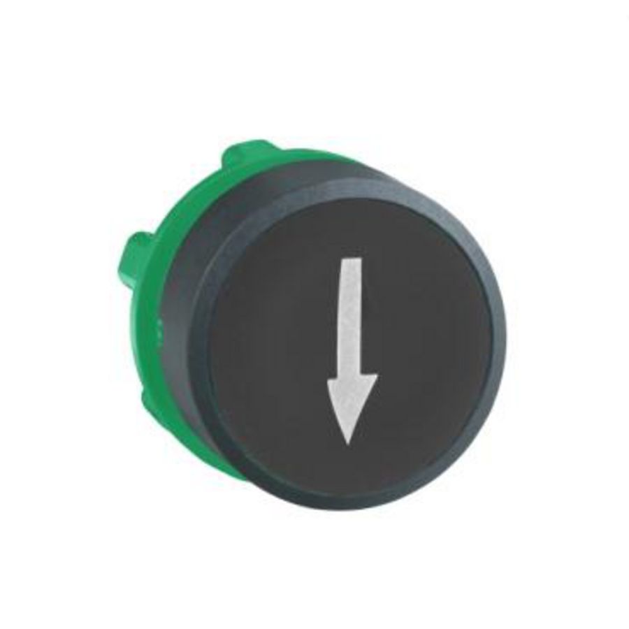 Kop drukknop 22mm Markering pijl omhoog Zwart Harmony XB5