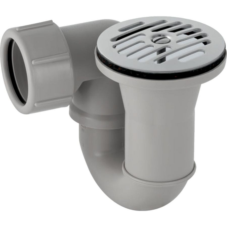 Douchebaksifon met RVS rooster v. 62mm gat
