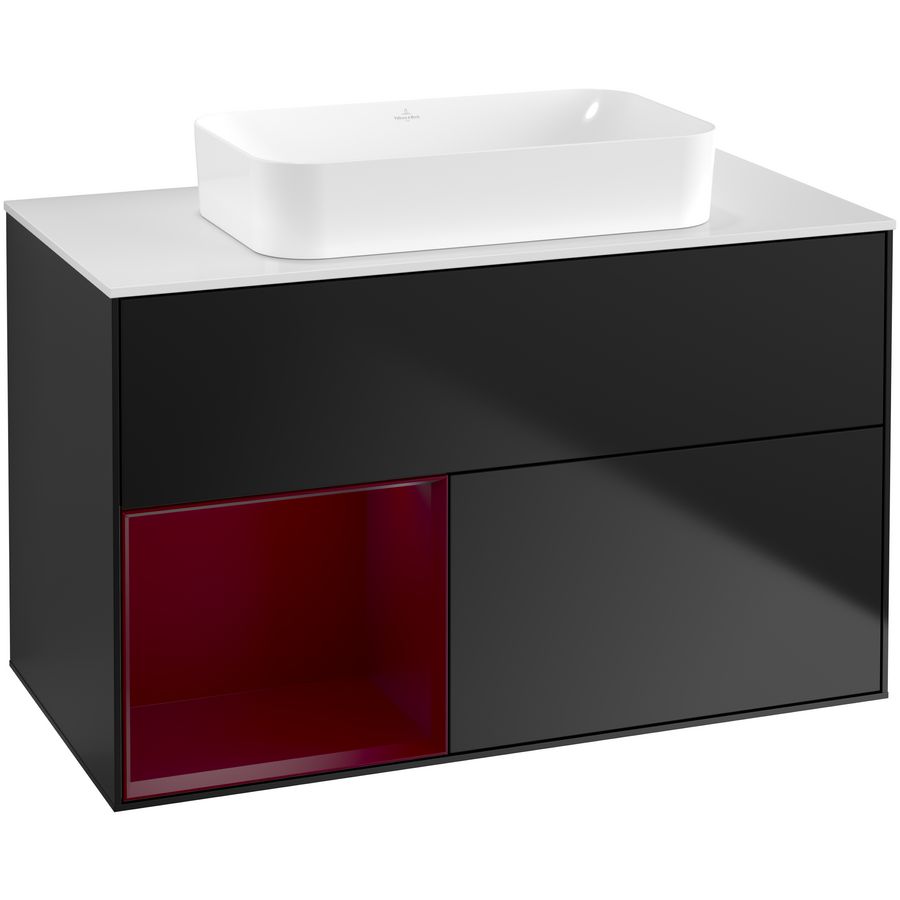Wastafelonderkast Finion 1000x603x501mm Black Matt Lacquer G651HBPD