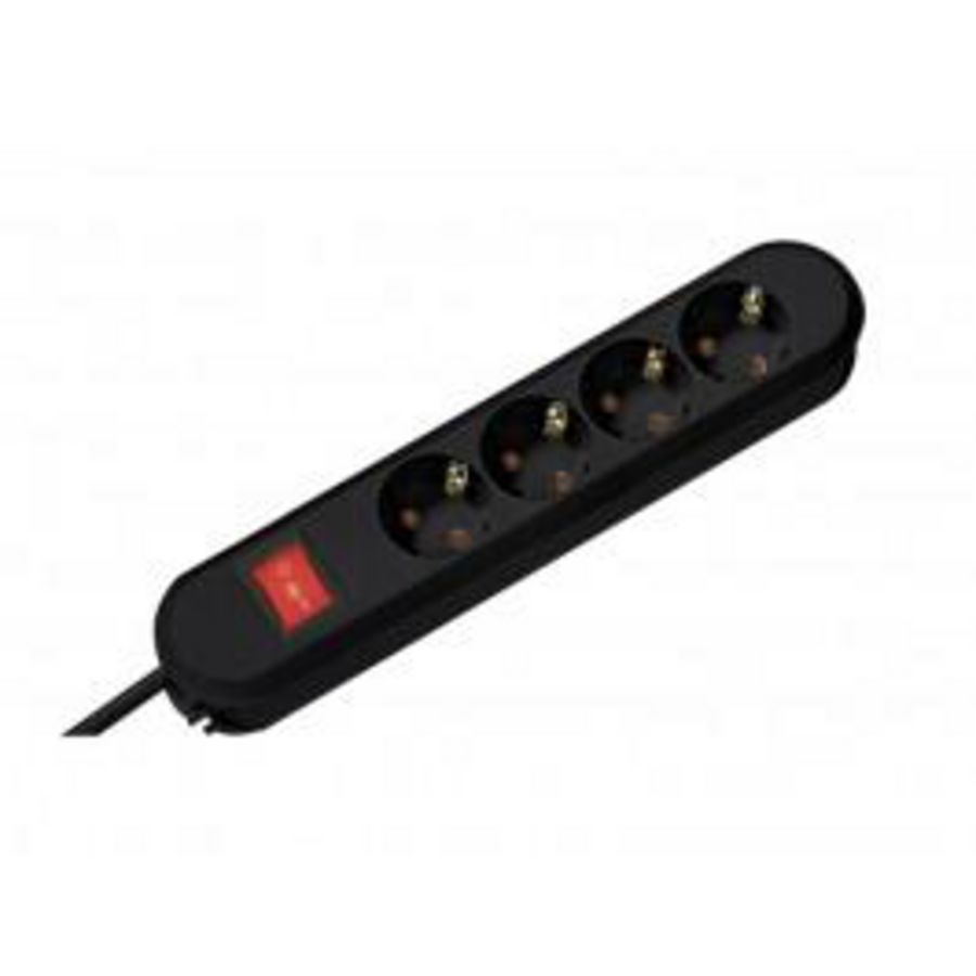 Smart 4x 230V RA + 1x schakelaar 1,5mmet RA stekker zwart