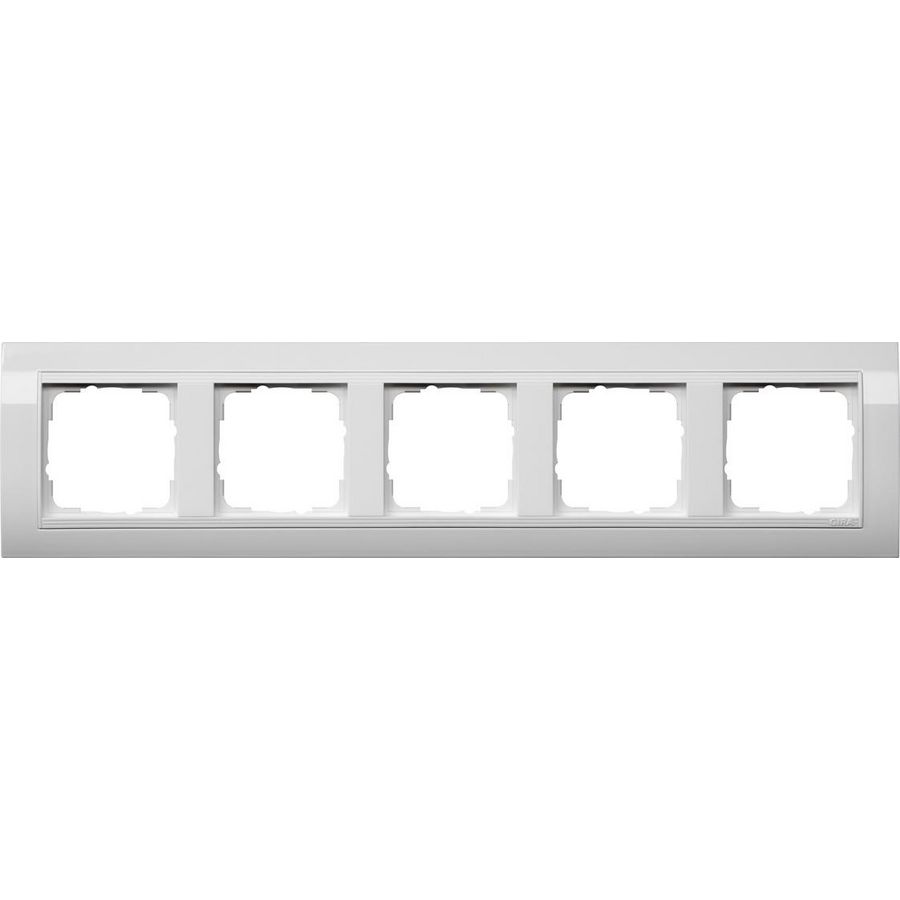 Afdekraam 5-voudig bred Gira Standard 55 zuiver wit