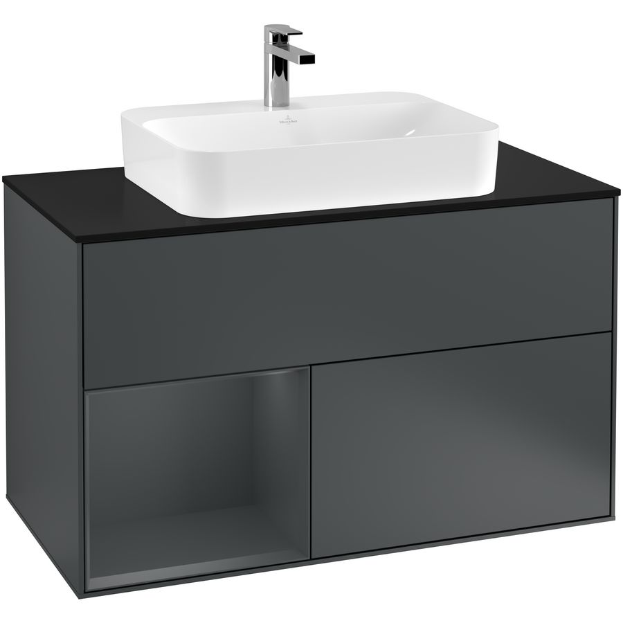 Wastafelonderkast Finion 1000x603x501mm Mid.Blue Matt Lacquer G362HGHG