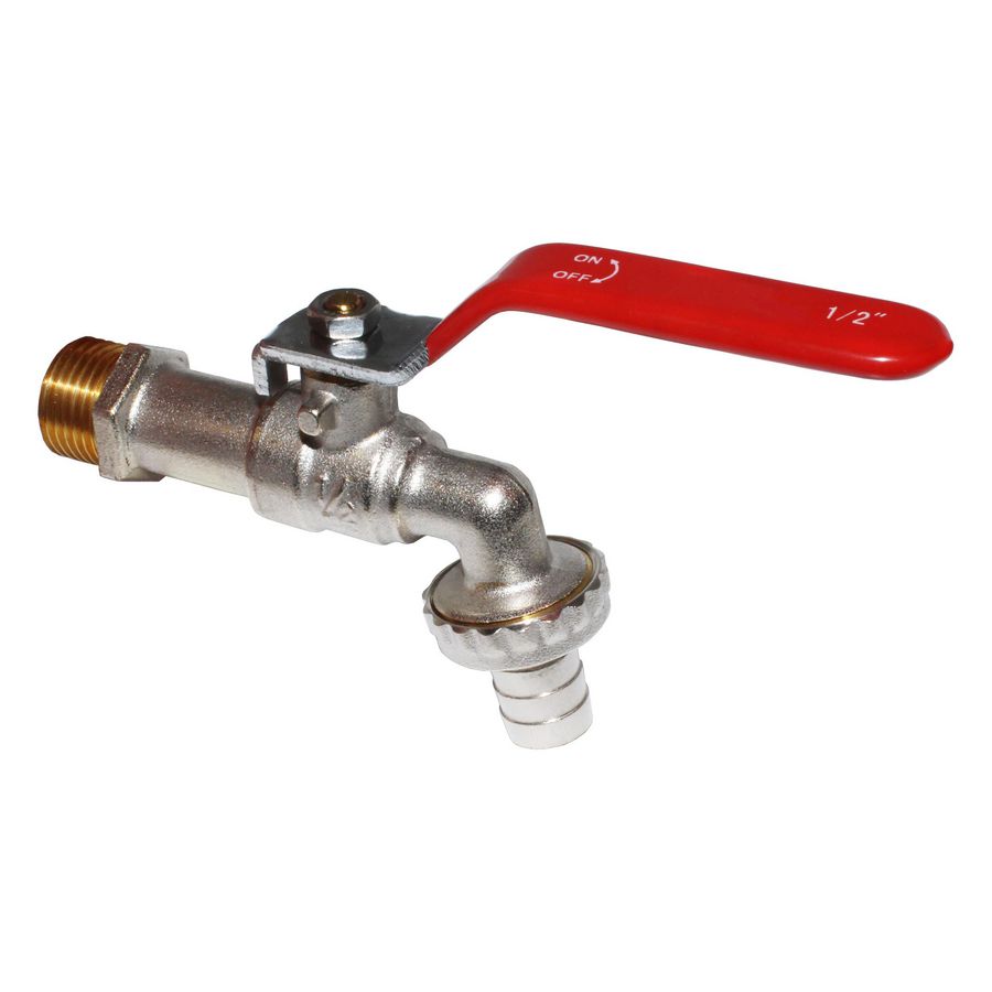 Tapkraan 1/2" afsluitbaar messing af te sluiten met een hangslot