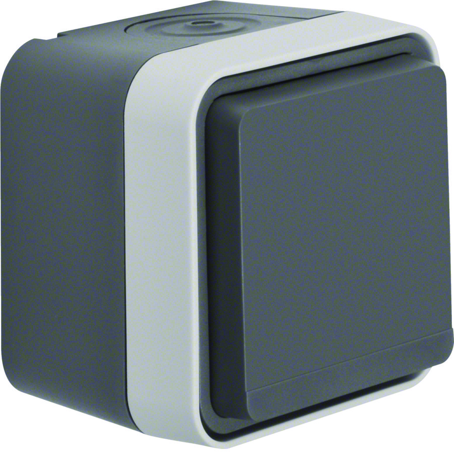 Wandcontactdoos 1-voudig+behuizing W.1 ECO grijs