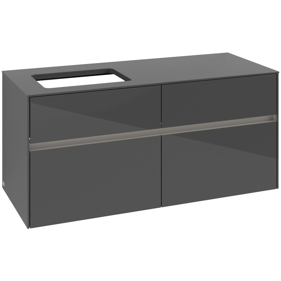 Wastafelonderkast Collaro 1200x548x500mm Glossy Grey C113B0FP