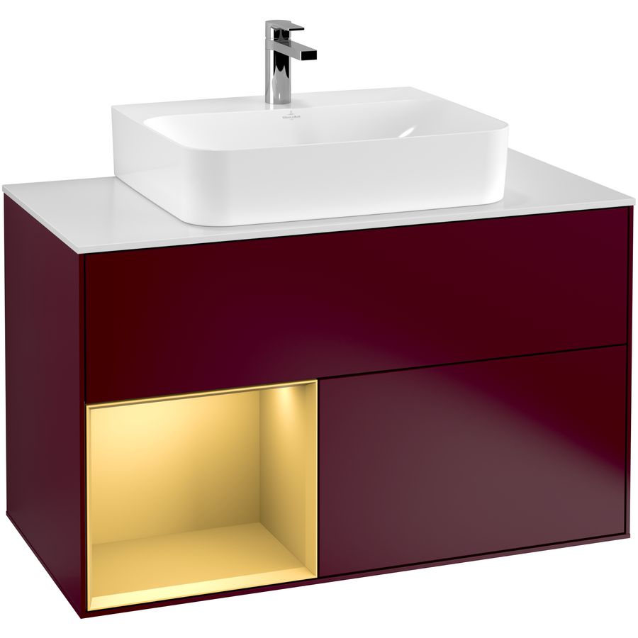 Wastafelonderkast Finion 1000x603x501mm Peony Matt Lacquer G111HFHB