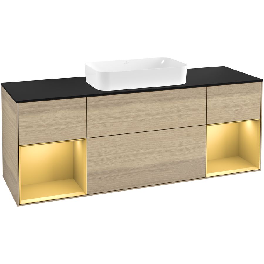 Wastafelonderkast Finion 1600x603x501mm Oak Veneer G332HFPC