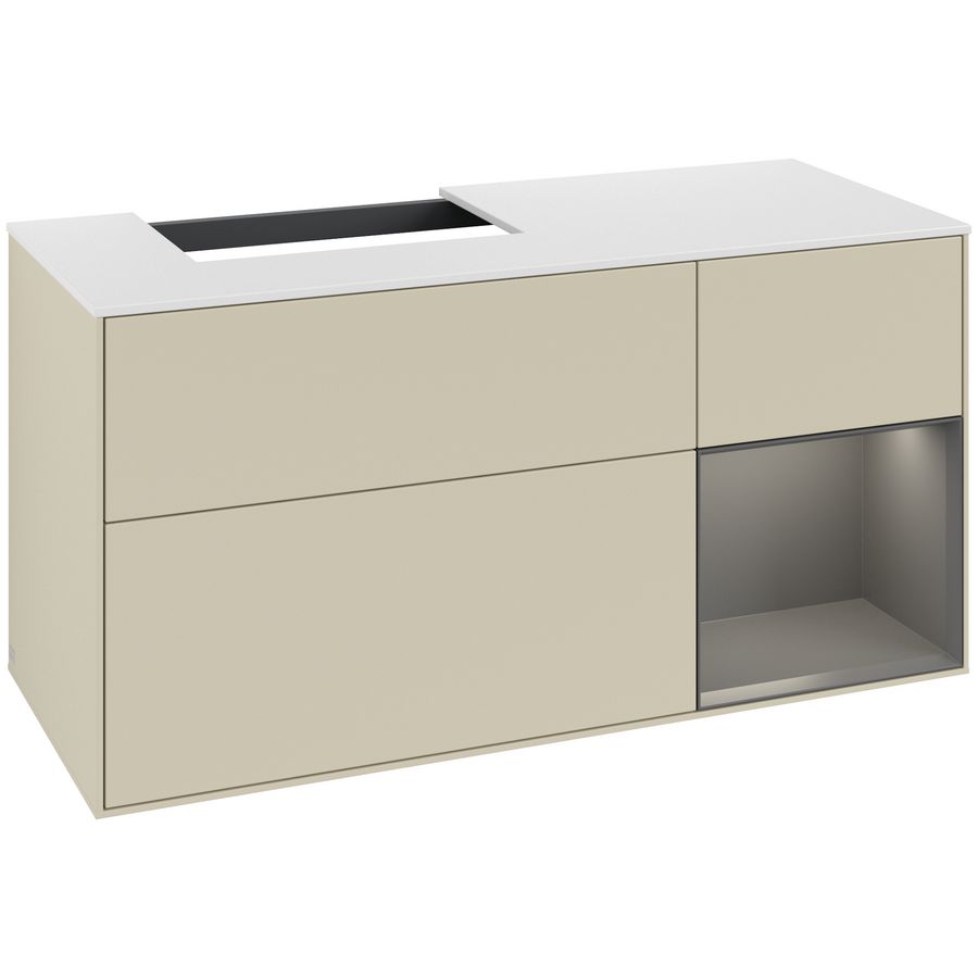 Wastafelonderkast Finion 1200x603x501mm S.Grey Matt Lacquer G151GKHJ