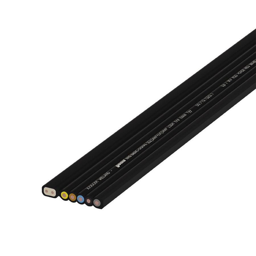 Vlakbandkabel 5g2,5+2x1,5 PVC zwart