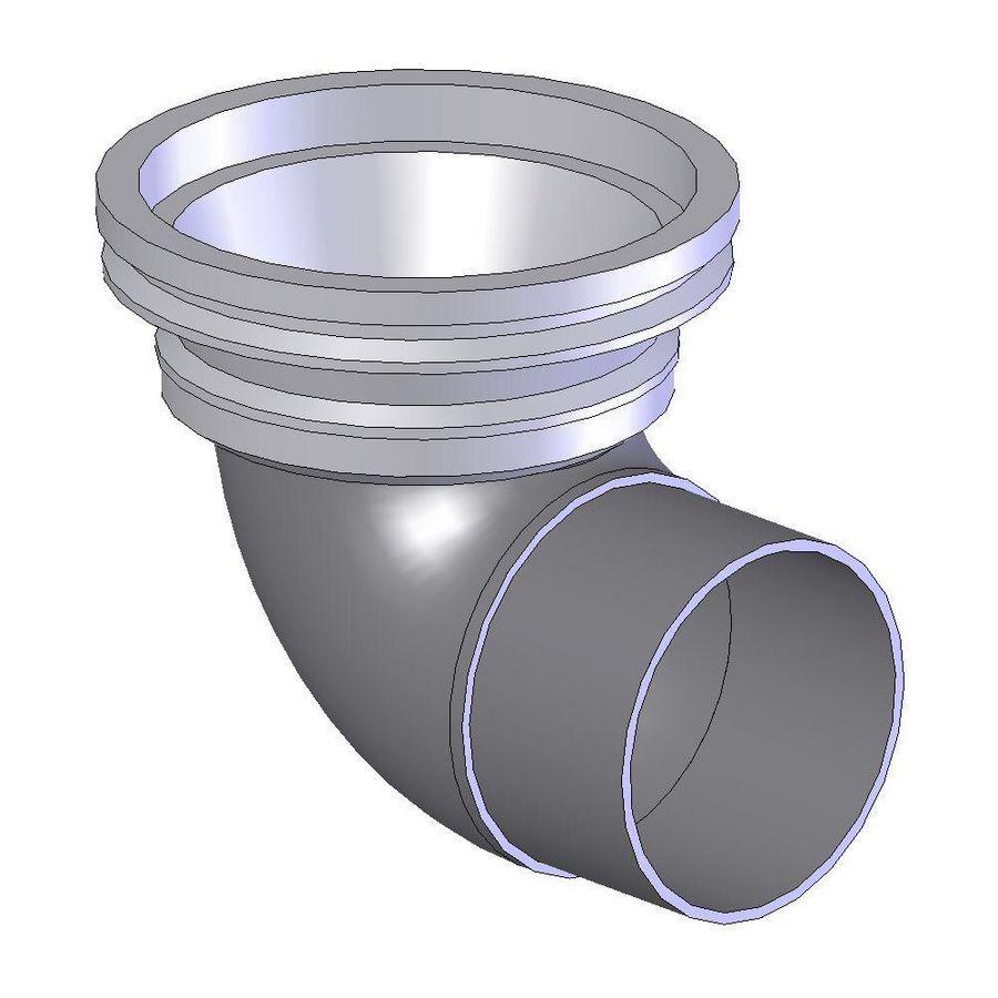 Pluvetta balkon afvoerpot lood 80mm incl. pvc bocht 90° 80mm spie-eind excl. rooster