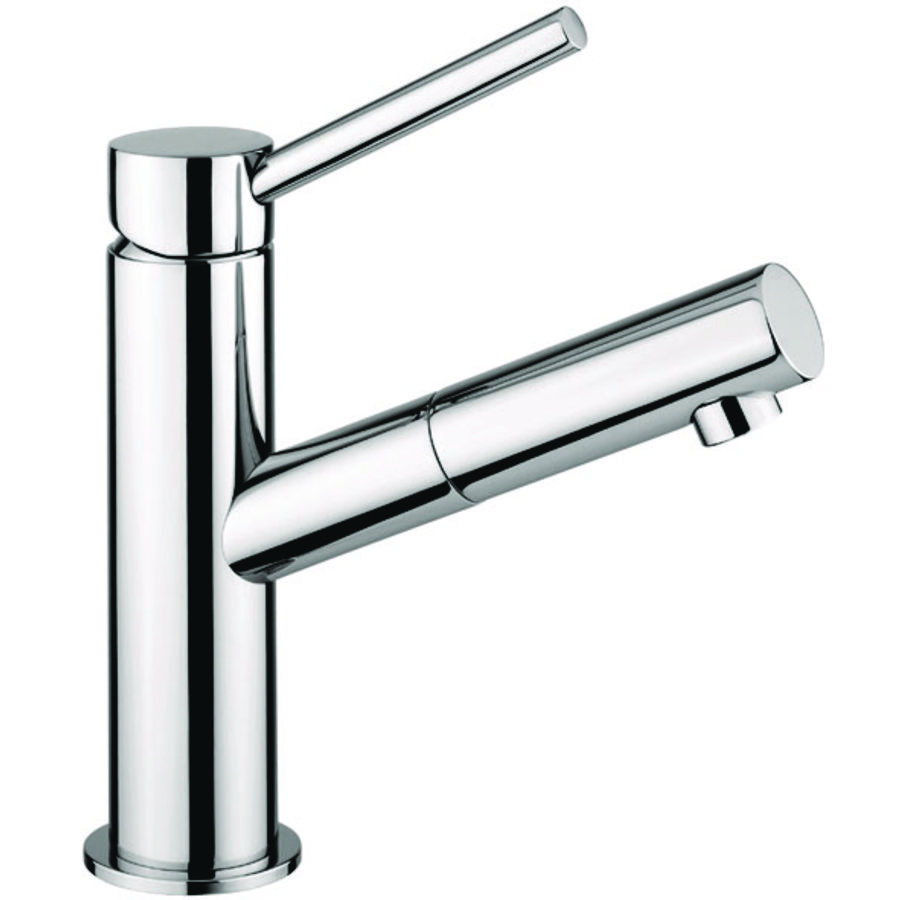 Wastafelkraan MICRO chroom 1-hendel vaste uitloop 122mm