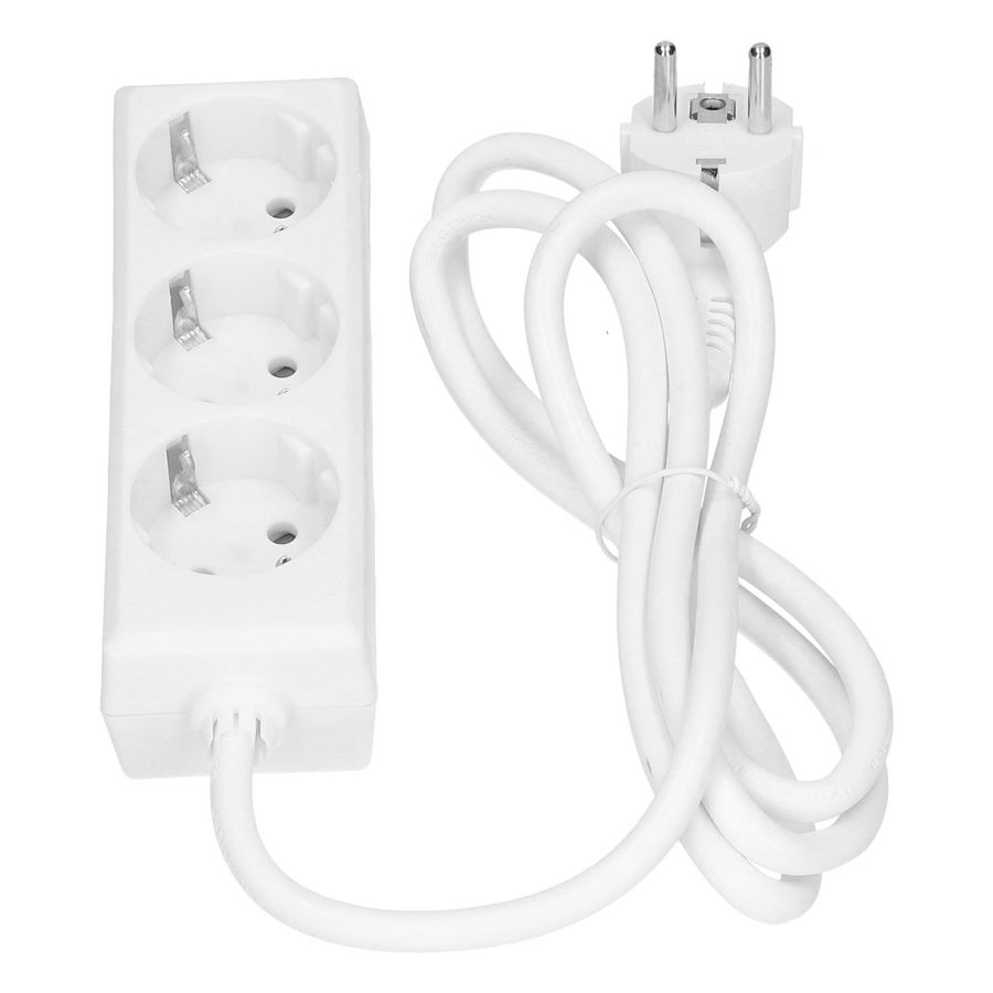 Selly 3x 230V RA + kinderbeveiliging 1,5mmet RA stekker wit