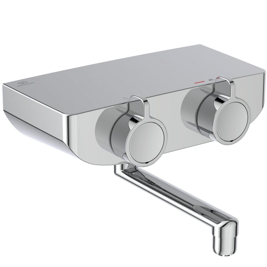 Keukenwandthermo. onderuitloop chroom Ceraplus Safe Ox