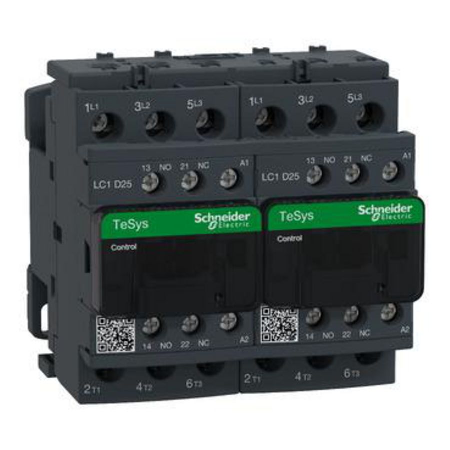 Omkeercont. 25A 3M/HCM+V Mechanisch verg. -Stuurspannin D