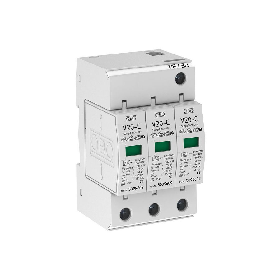 Netoverspanningsbeveiliging surgecontroller V20 3-polig 280V