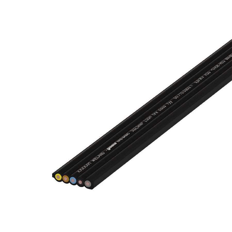 Vlakbandkabel NRG5x2,5/4 5g2,5mm² PVC zwart