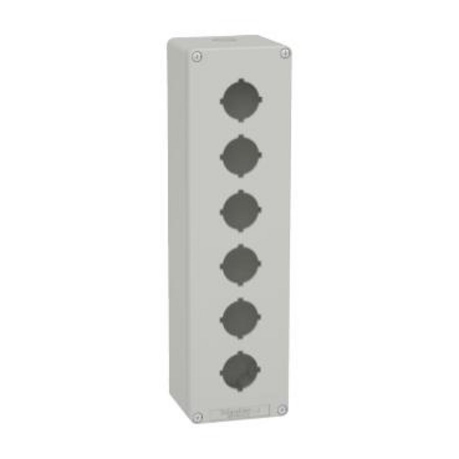 Lege behuizing Aluminium Grijs RAL7035 5 uitsparingen 30mm