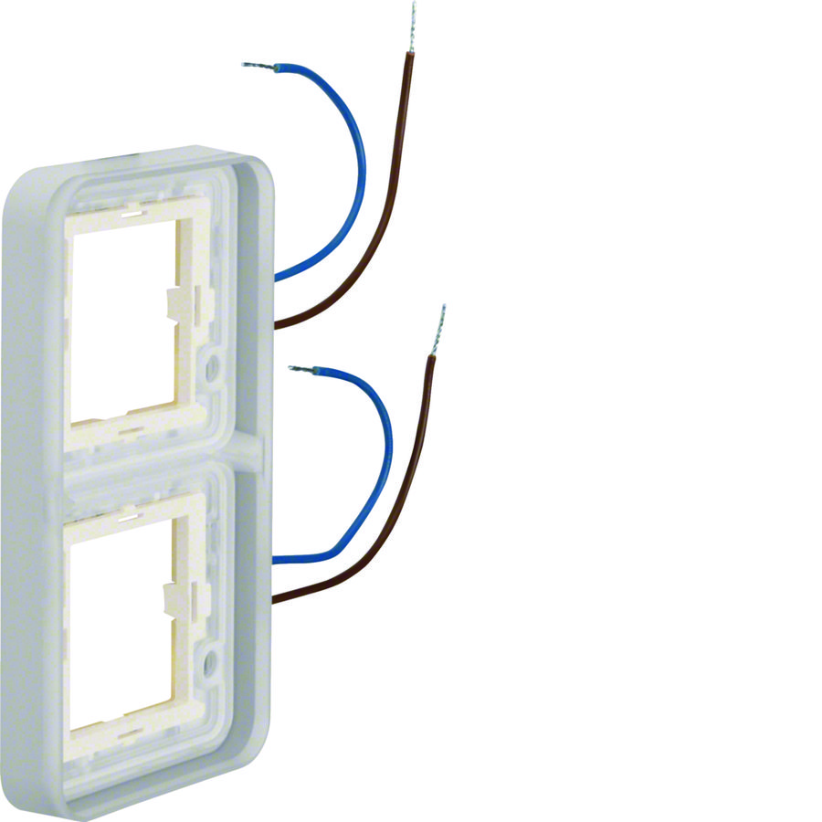 Verlicht afdekraam 2-v vert. 230 V~ blauw W.1 grijs