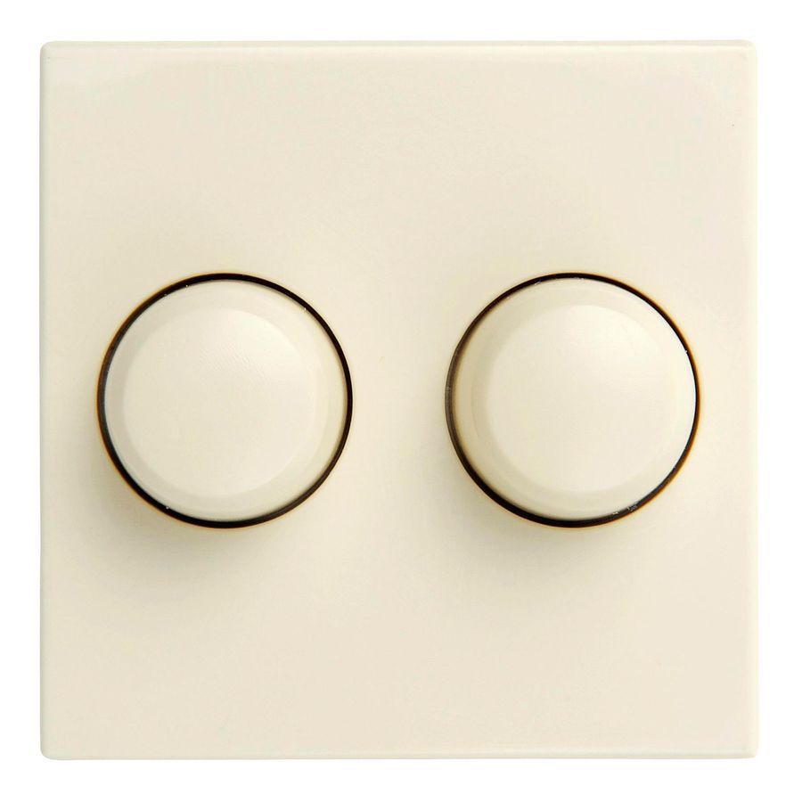 Inzetplaat+Knoppen Cover plate duo Tradim 06816 creme