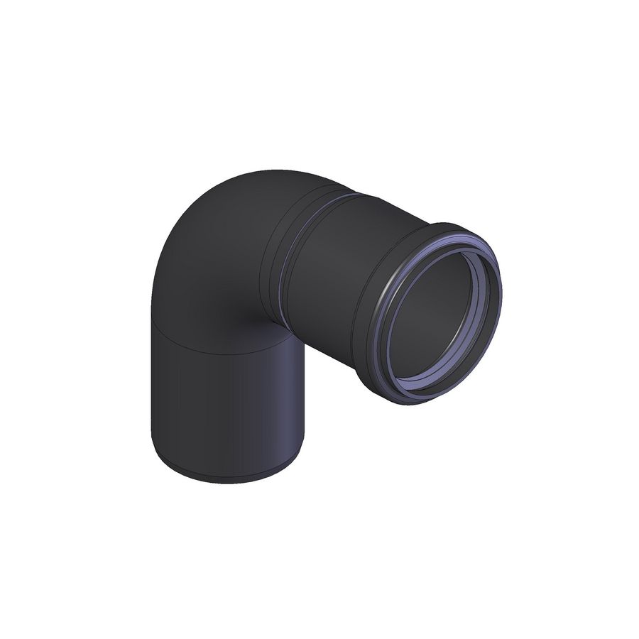 Bocht Ø60 87°  zwart d-p