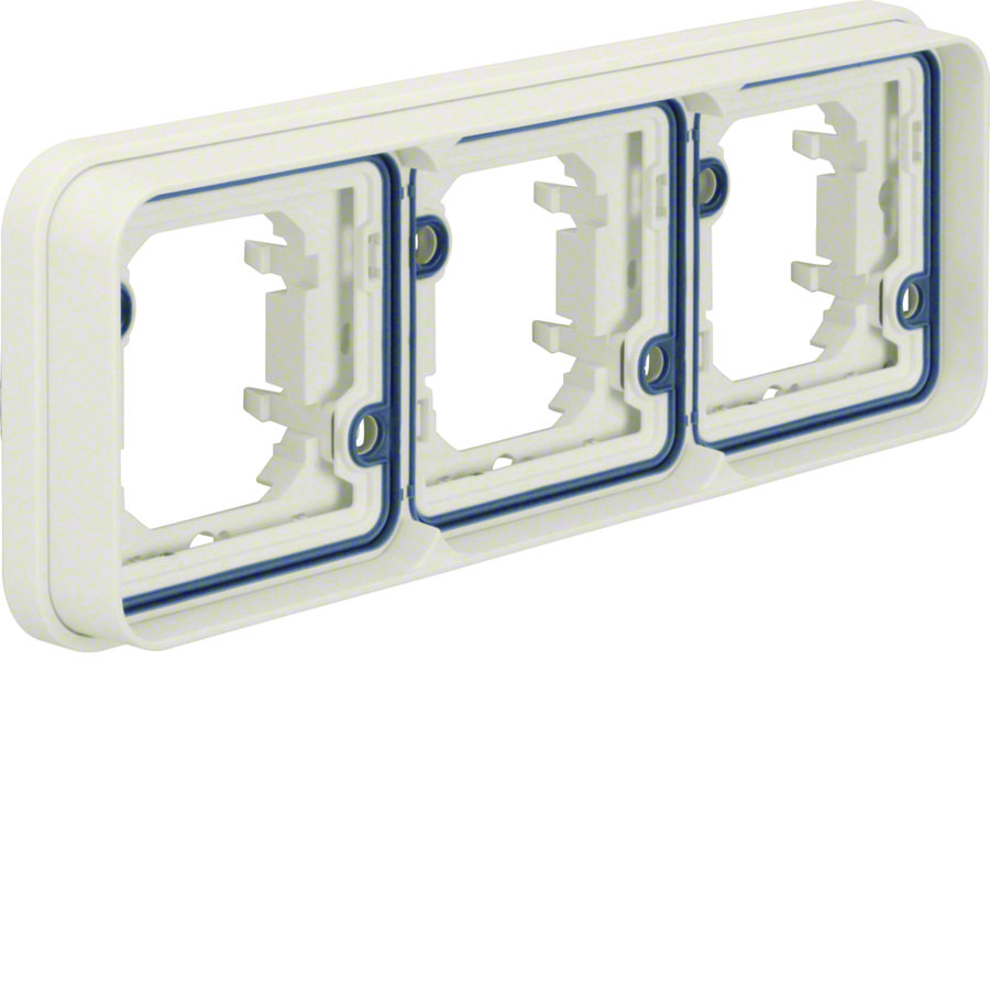 Afdekraam voor inbouwmontage 3-v hor. W.1 polarwit