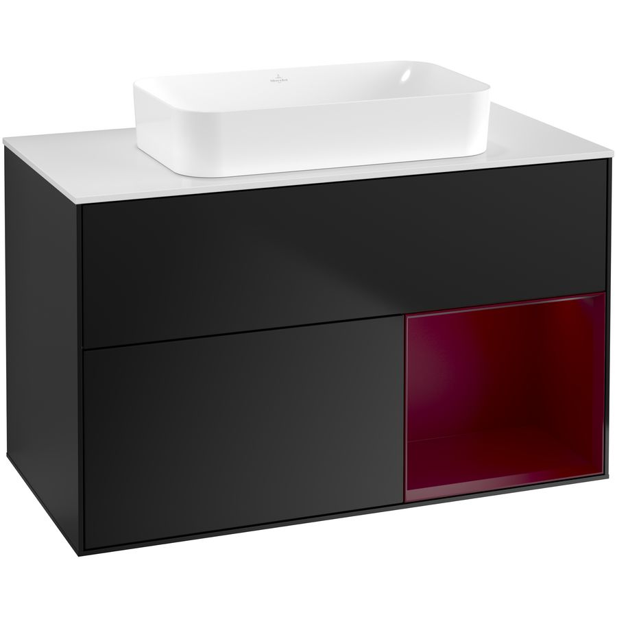 Wastafelonderkast Finion 1000x603x501mm Black Matt Lacquer G661HBPD