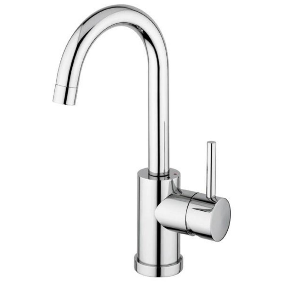 Wastafelmengkraan BIRILLO met hoge, draaibare uitloop en aut. ledigi chroom