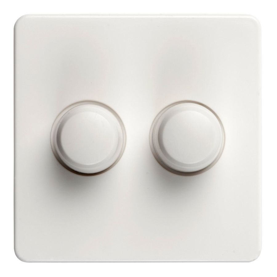 Inzetplaat+Knoppen Cover plate duo Tradim 0411 wit