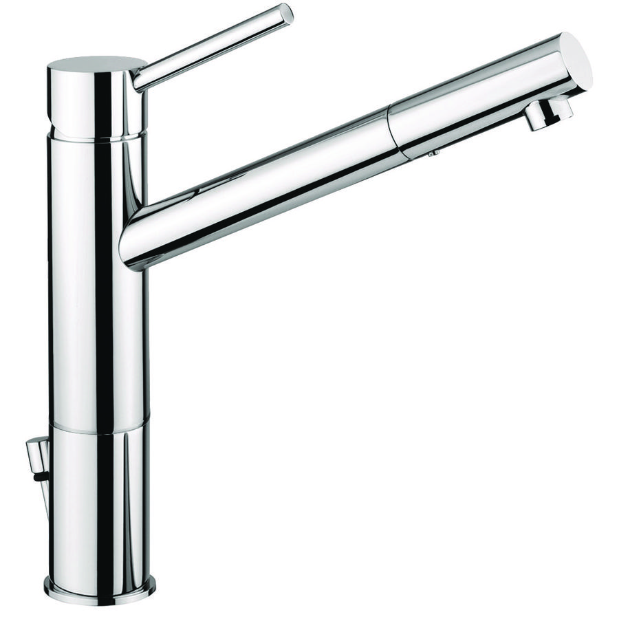 Wastafelmengkraan BIRILLO 1-h. hoog+lange uitloop met waste-inrichting chroom