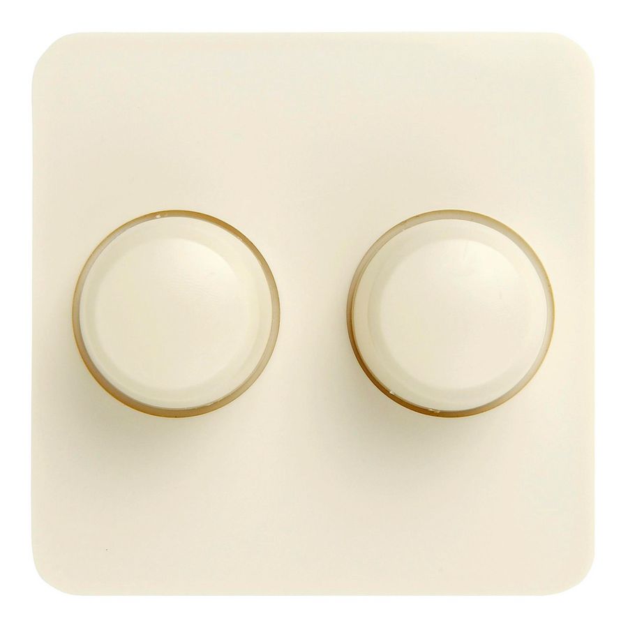 Inzetplaat+Knoppen Cover plate duo Tradim 03806 creme
