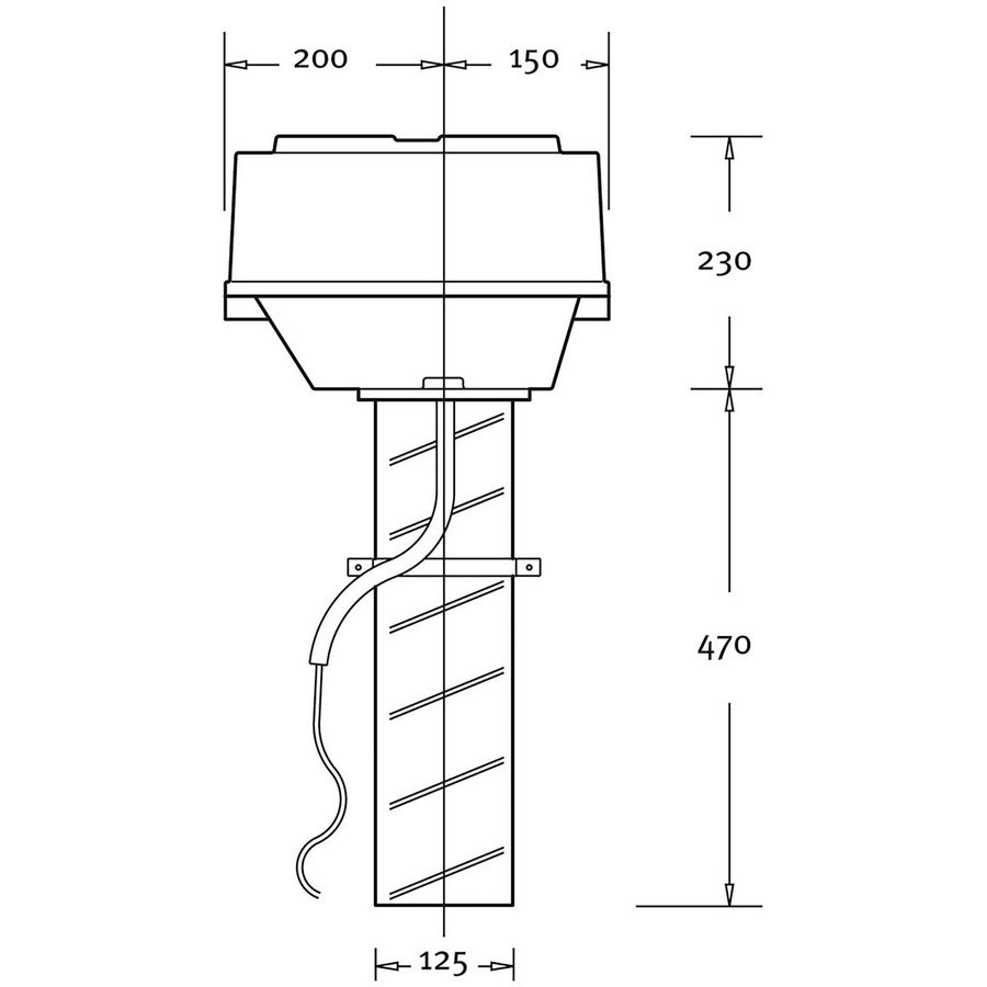 Pijpdakventilator MPV-10WRB-CO2 incl RF-bedien + CO2 sensor