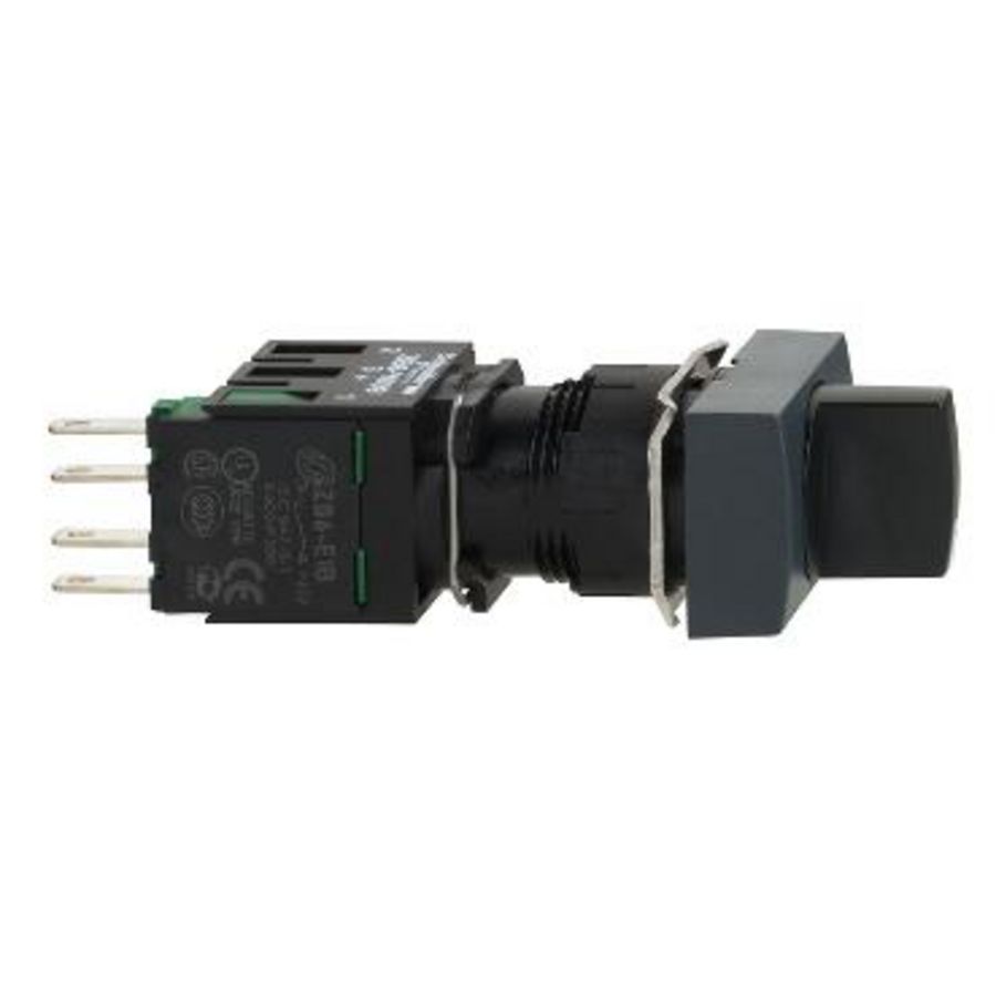 Keuzeschakelaar 2 standen Ø16mm 1NO Zwart