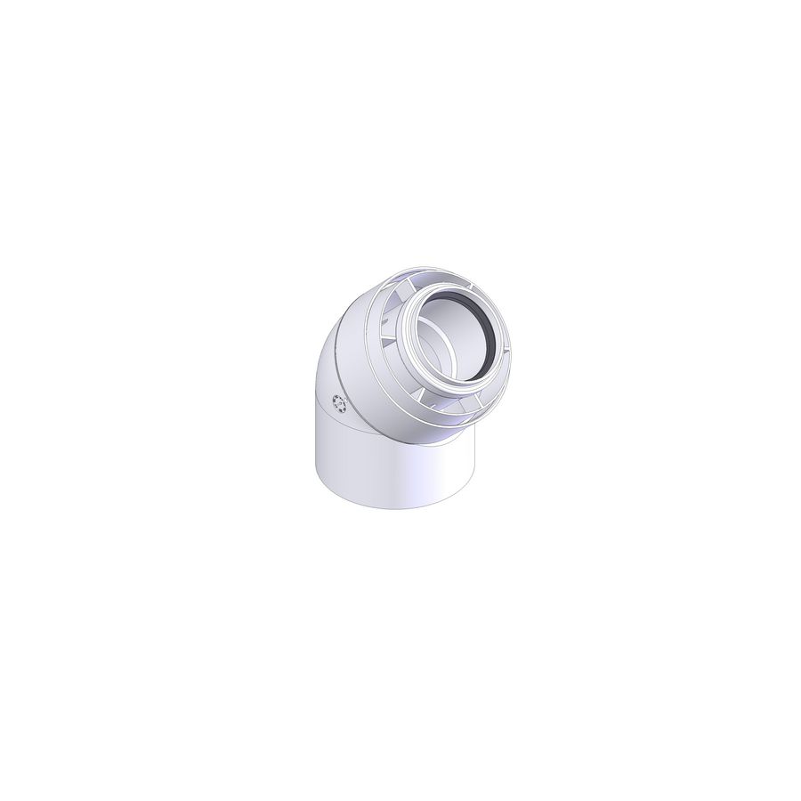 Bocht Ø60/100 45°  d-p/a