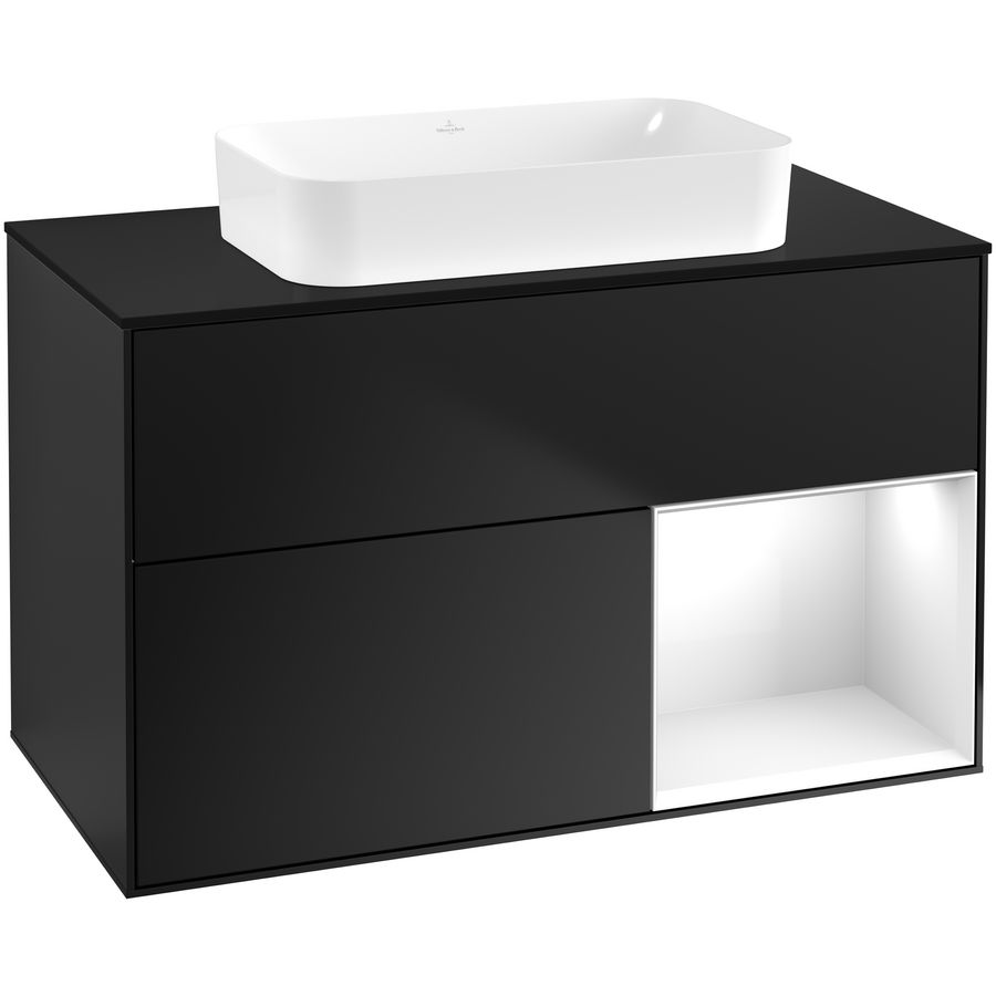 Wastafelonderkast Finion 1000x603x501mm Black Matt Lacquer G662GFPD