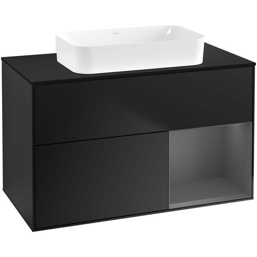 Wastafelonderkast Finion 1000x603x501mm Black Matt Lacquer G662GKPD