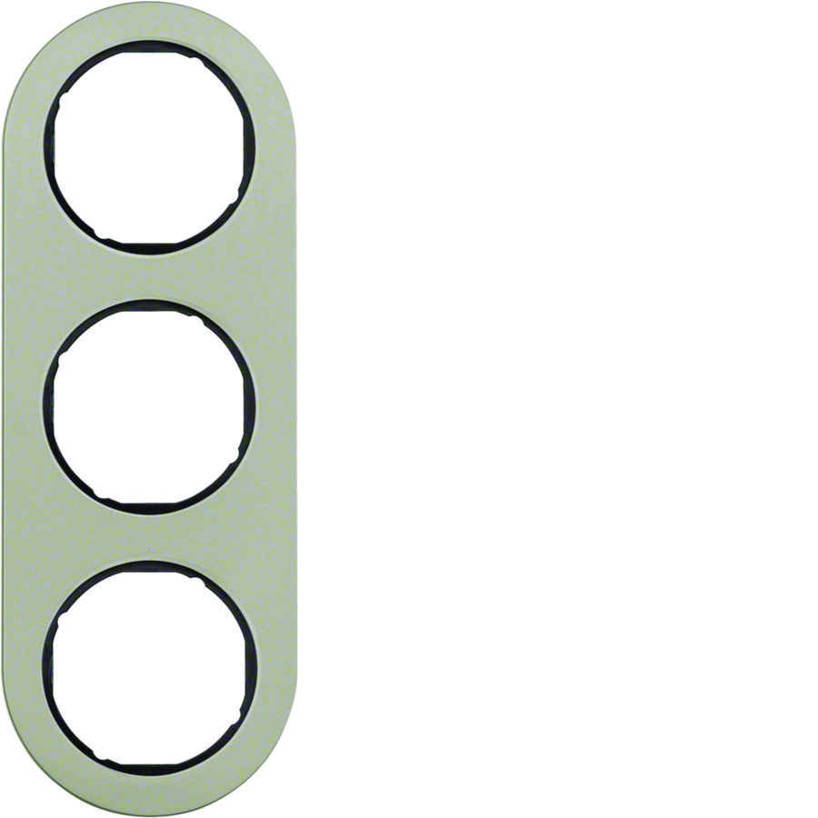 Afdekraam 3-v Serie R.classic edelstaal/zwart