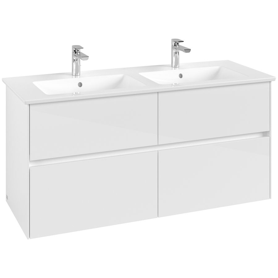 Wastafelonderkast Collaro 1261x610x480mm Glossy White C14700DH