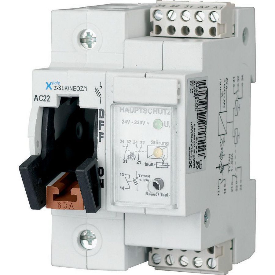 Zekeringlastscheider D02 met monitoring, 63A, 1p 54mm Eaton