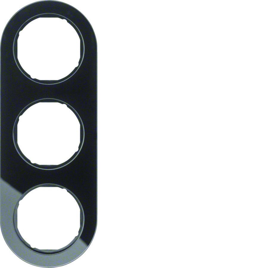Afdekraam 3-v Serie R.classic Glas zwart