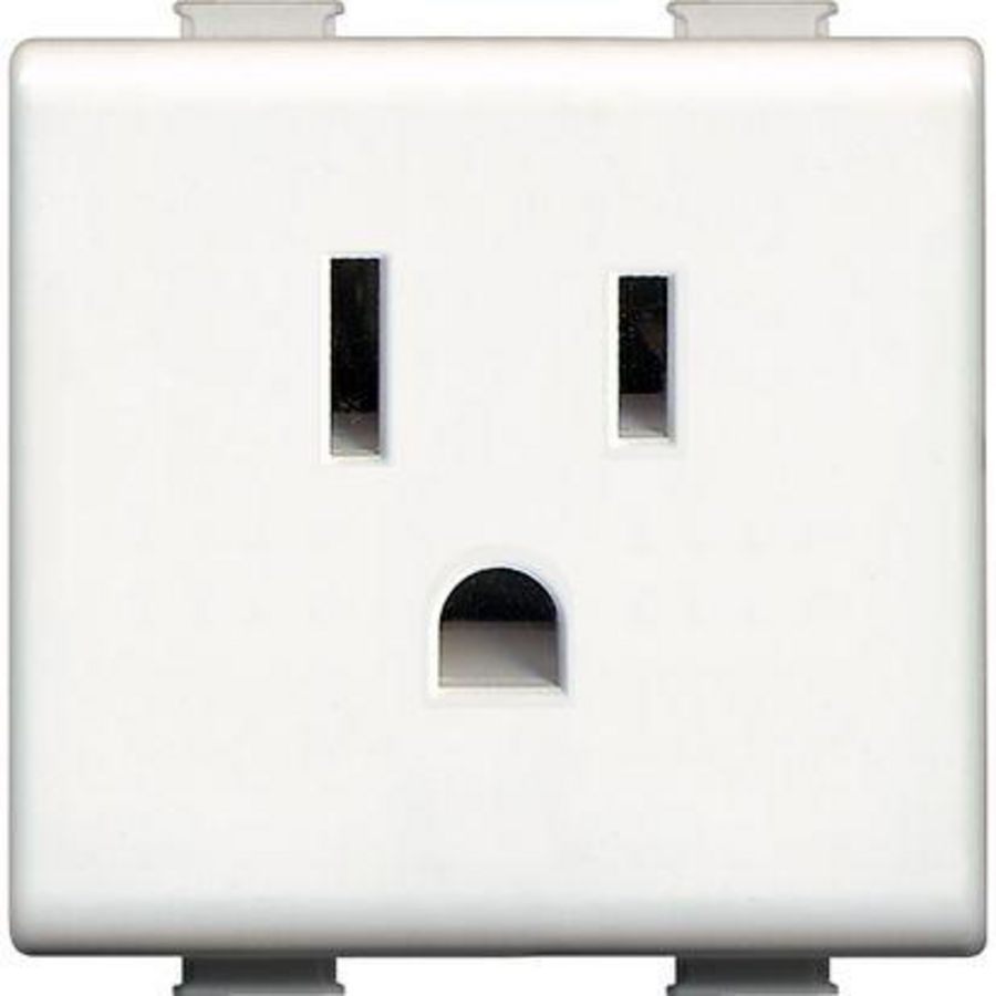 Wandcontactdoos 2P+A USA 16A wit - 2 mod Matix VVE=10