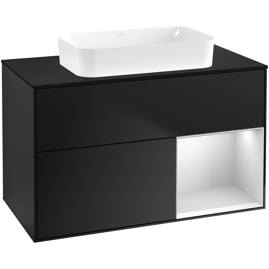 Wastafelonderkast Finion 1000x603x501mm Black Matt Lacquer G662MTPD
