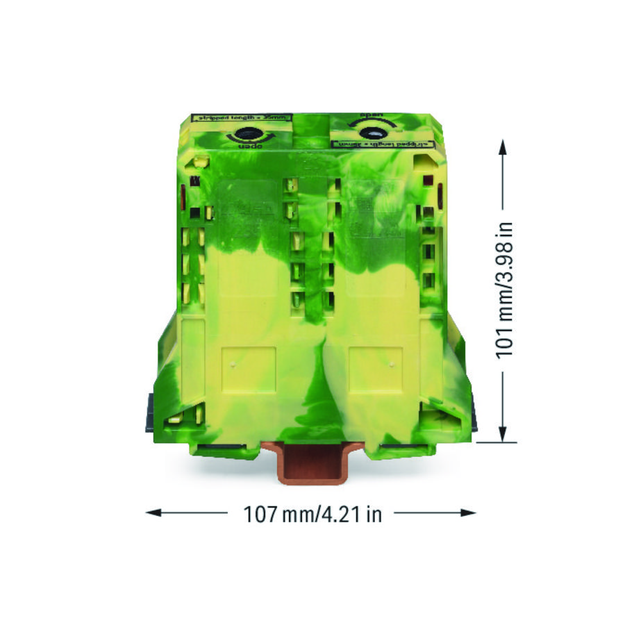 2-draads aardklem 95mm² markeringshouders zijkant VVE=5