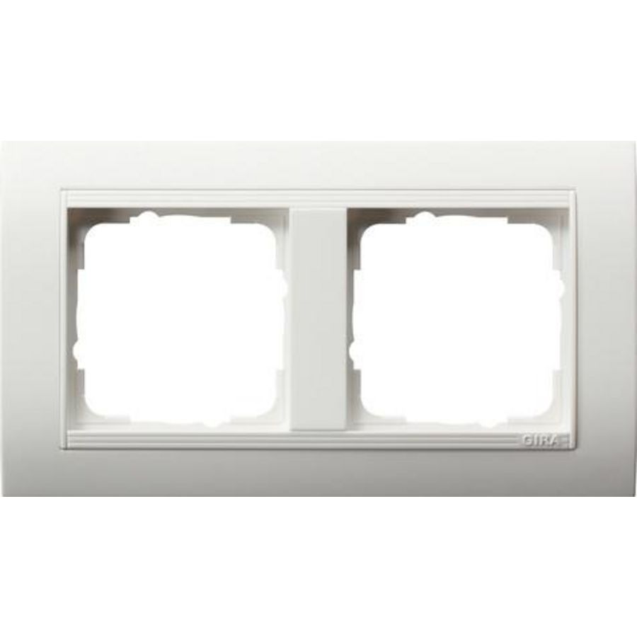 Afdekraam 2-voudig bred Gira Standard 55 zuiver wit m