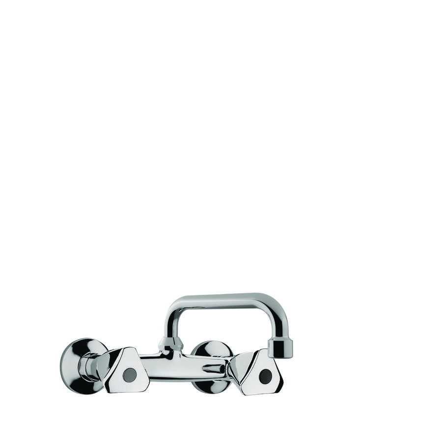 Wandmengkraan 2-knops ETOILE hoh 158mm m. bovenuitloop 200mm keramisch chroom incl. S-koppelingen