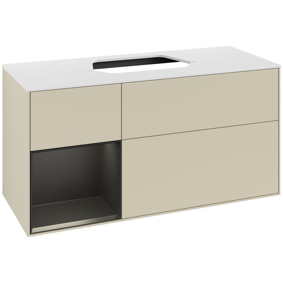 Wastafelonderkast Finion 1200x603x501mm S.Grey Matt Lacquer F411PDHJ