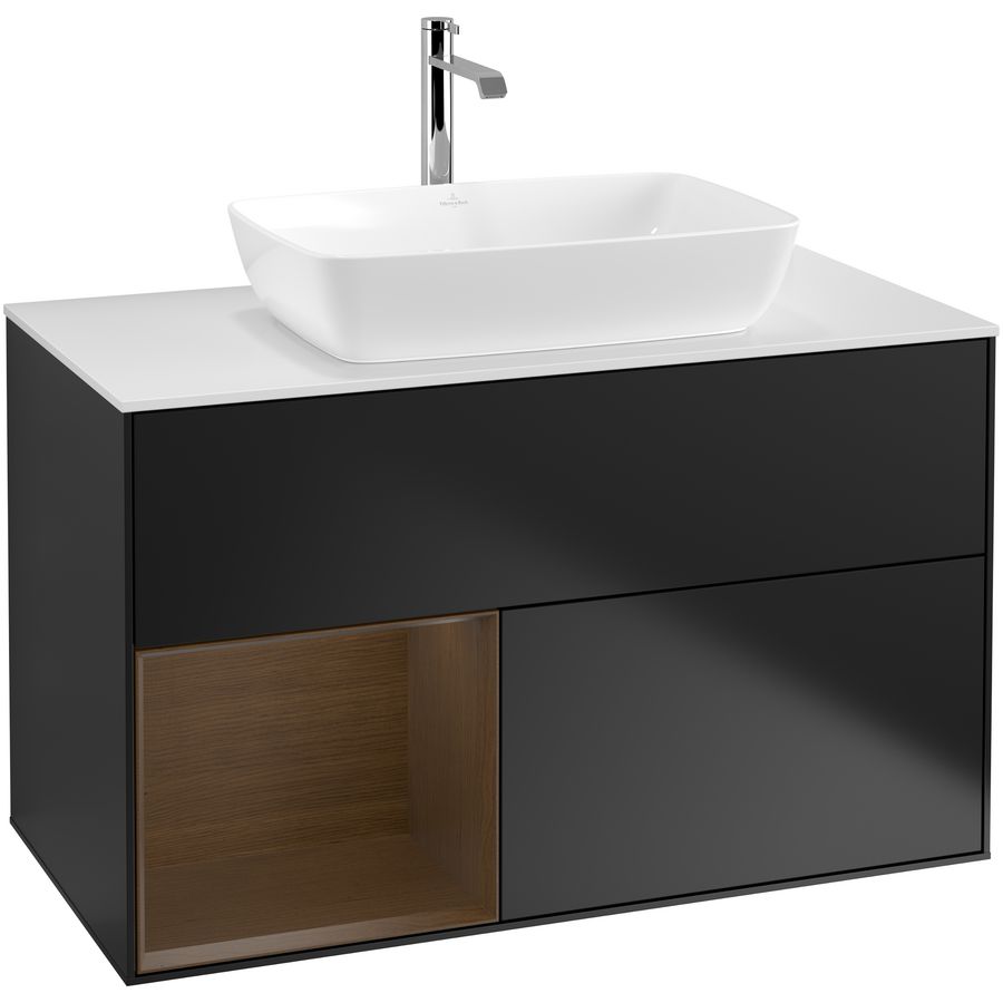 Wastafelonderkast Finion 1000x603x501mm Black Matt Lacquer G771GNPD
