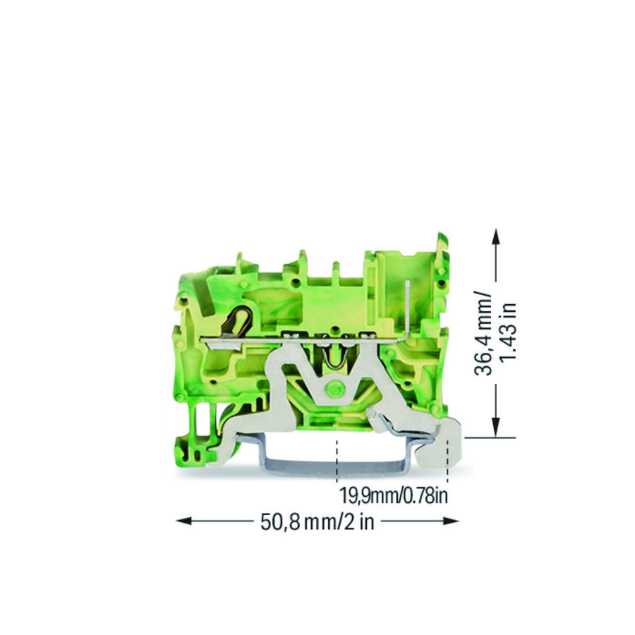 1-draads/1-pins PE-basisklem 2,5mm² Ex nA- VVE=100
